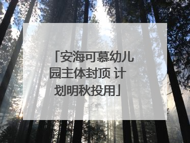 安海可慕幼儿园主体封顶 计划明秋投用
