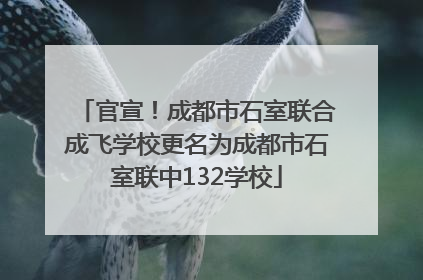 官宣！成都市石室联合成飞学校更名为成都市石室联中132学校