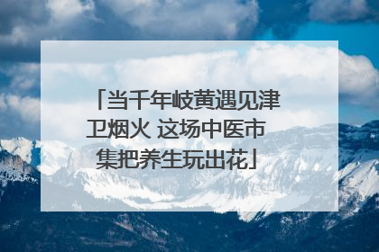 当千年岐黄遇见津卫烟火 这场中医市集把养生玩出花