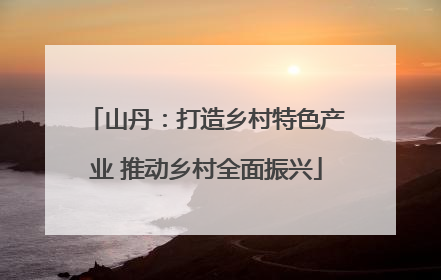 山丹：打造乡村特色产业 推动乡村全面振兴