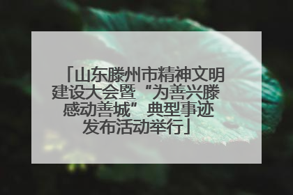 山东滕州市精神文明建设大会暨“为善兴滕 感动善城”典型事迹发布活动举行