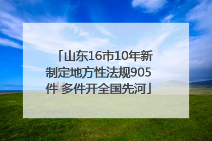 山东16市10年新制定地方性法规905件 多件开全国先河
