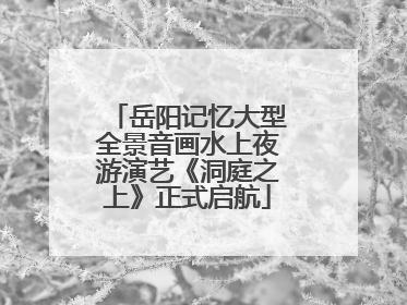 岳阳记忆大型全景音画水上夜游演艺《洞庭之上》正式启航