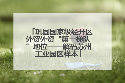 巩固国家级经开区外贸外资“第一梯队”地位——解码苏州工业园区样本
