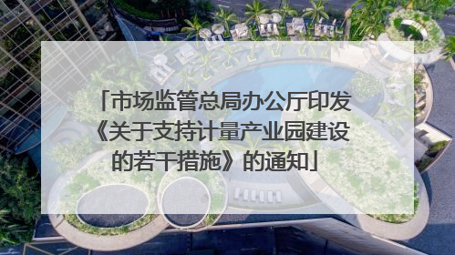 市场监管总局办公厅印发《关于支持计量产业园建设的若干措施》的通知