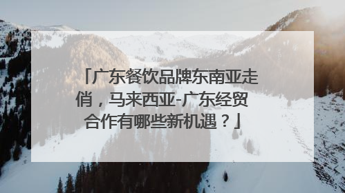 广东餐饮品牌东南亚走俏，马来西亚-广东经贸合作有哪些新机遇？