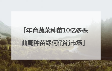 年育蔬菜种苗10亿多株 曲周种苗缘何俏销市场
