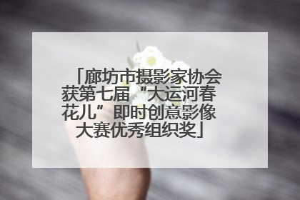 廊坊市摄影家协会获第七届“大运河春花儿”即时创意影像大赛优秀组织奖