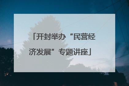 开封举办“民营经济发展”专题讲座