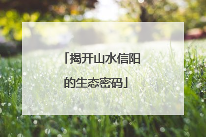 揭开山水信阳的生态密码