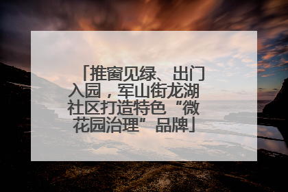 推窗见绿、出门入园，军山街龙湖社区打造特色“微花园治理”品牌
