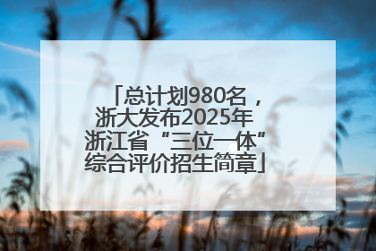 总计划980名，浙大发布2025年浙江省“三位一体”综合评价招生简章