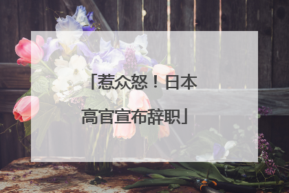 惹众怒！日本高官宣布辞职