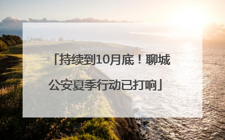 持续到10月底！聊城公安夏季行动已打响