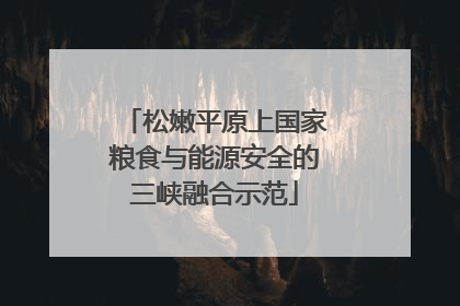 松嫩平原上国家粮食与能源安全的三峡融合示范