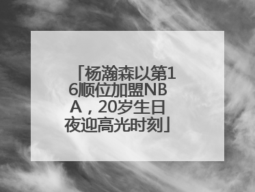 杨瀚森以第16顺位加盟NBA，20岁生日夜迎高光时刻