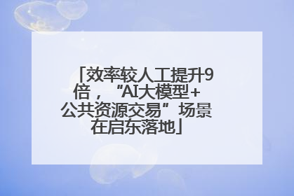 效率较人工提升9倍，“AI大模型+公共资源交易”场景在启东落地