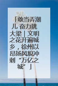 敢当弄潮儿 奋力挑大梁｜文明之花开遍城乡，徐州以昂扬风貌冲刺“万亿之城”