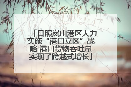 日照岚山港区大力实施“港口立区”战略 港口货物吞吐量实现了跨越式增长