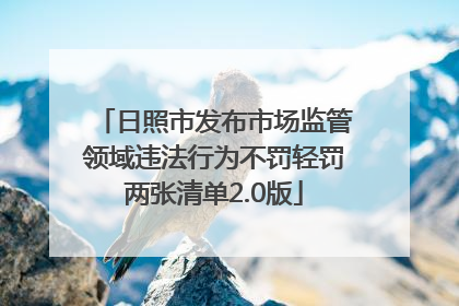日照市发布市场监管领域违法行为不罚轻罚两张清单2.0版