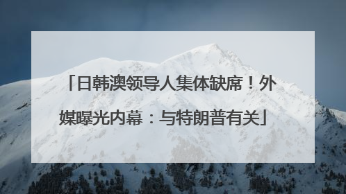 日韩澳领导人集体缺席！外媒曝光内幕：与特朗普有关
