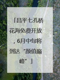 昌平七孔桥花海免费开放，6月中旬将到达“颜值巅峰”