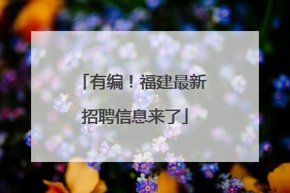 有编！福建最新招聘信息来了
