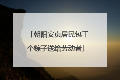 朝阳安贞居民包千个粽子送给劳动者