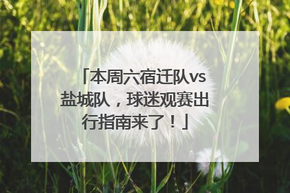 本周六宿迁队vs盐城队，球迷观赛出行指南来了！