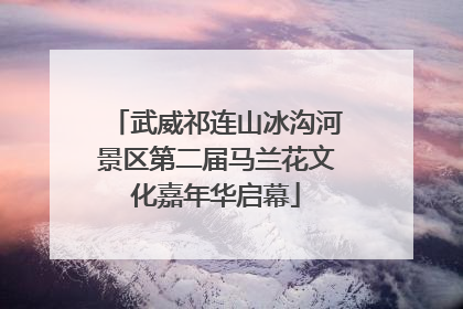 武威祁连山冰沟河景区第二届马兰花文化嘉年华启幕