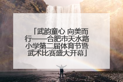 武韵童心 向美而行——合肥市天水路小学第二届体育节暨武术比赛盛大开幕