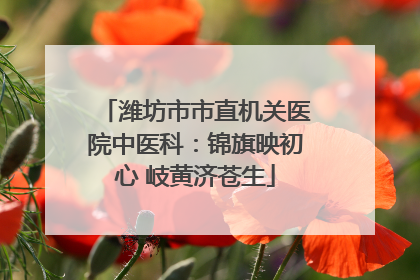 潍坊市市直机关医院中医科：锦旗映初心 岐黄济苍生