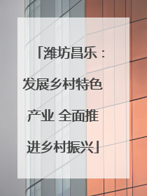 潍坊昌乐：发展乡村特色产业 全面推进乡村振兴