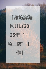 潍坊滨海区开展2025年“一喷三防”工作