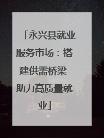 永兴县就业服务市场：搭建供需桥梁 助力高质量就业