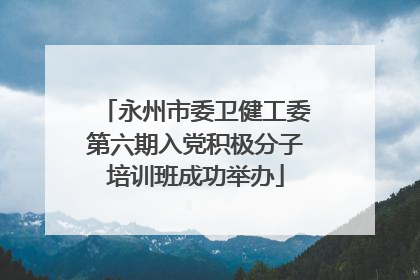 永州市委卫健工委第六期入党积极分子培训班成功举办