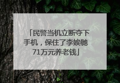 民警当机立断夺下手机，保住了李娭毑71万元养老钱