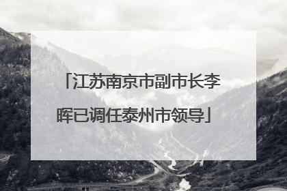 江苏南京市副市长李晖已调任泰州市领导