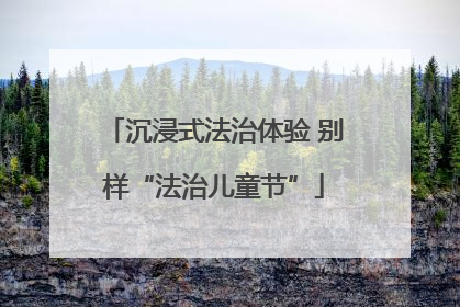 沉浸式法治体验 别样“法治儿童节”