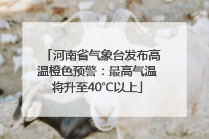 河南省气象台发布高温橙色预警：最高气温将升至40℃以上