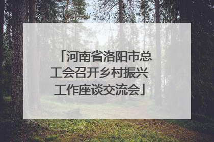 河南省洛阳市总工会召开乡村振兴工作座谈交流会