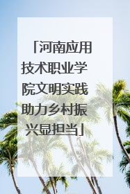 河南应用技术职业学院文明实践助力乡村振兴显担当