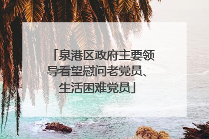 泉港区政府主要领导看望慰问老党员、生活困难党员