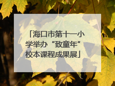 海口市第十一小学举办“致童年”校本课程成果展