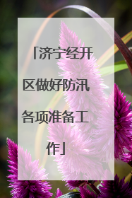 济宁经开区做好防汛各项准备工作