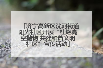 济宁高新区洸河街道阳光社区开展“杜绝高空抛物 共建和谐文明社区”宣传活动