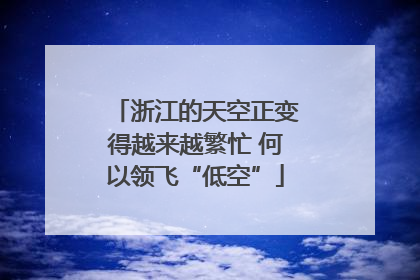 浙江的天空正变得越来越繁忙 何以领飞“低空”