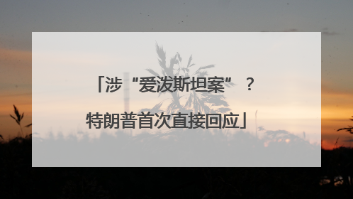 涉“爱泼斯坦案”？特朗普首次直接回应