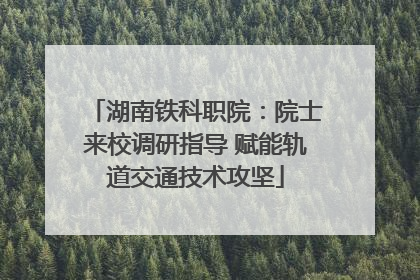 湖南铁科职院：院士来校调研指导 赋能轨道交通技术攻坚