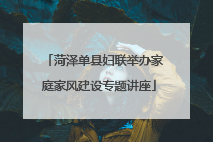 菏泽单县妇联举办家庭家风建设专题讲座